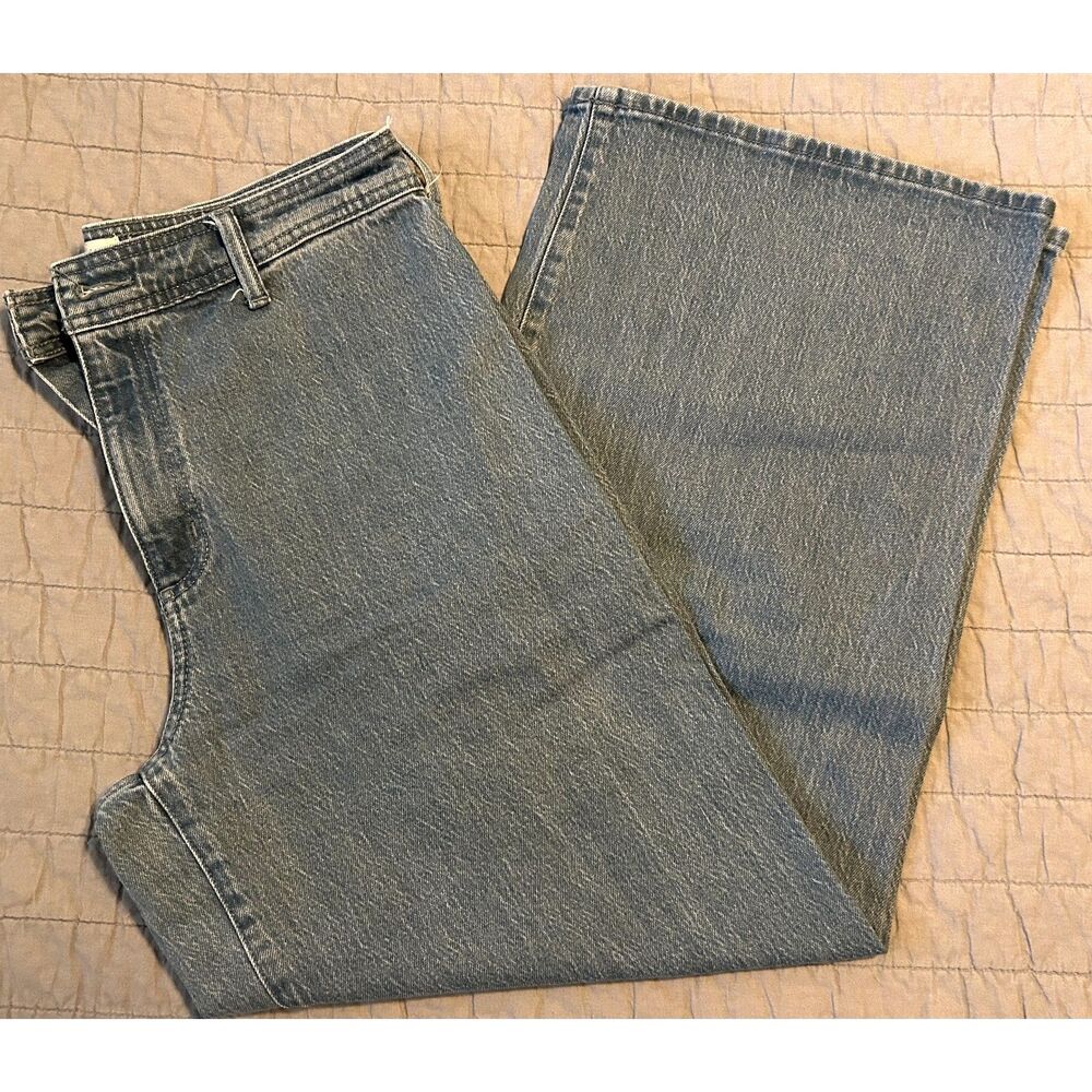 Universal Thread Women's High Rise Wide Leg Ankle Denim Size 10R Jeans Gray/Blue